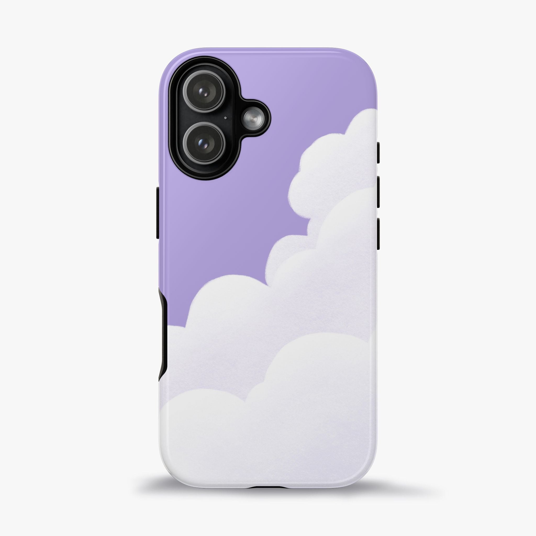 Fluffy Clouds in Pastel Purple Sky Phone Case
