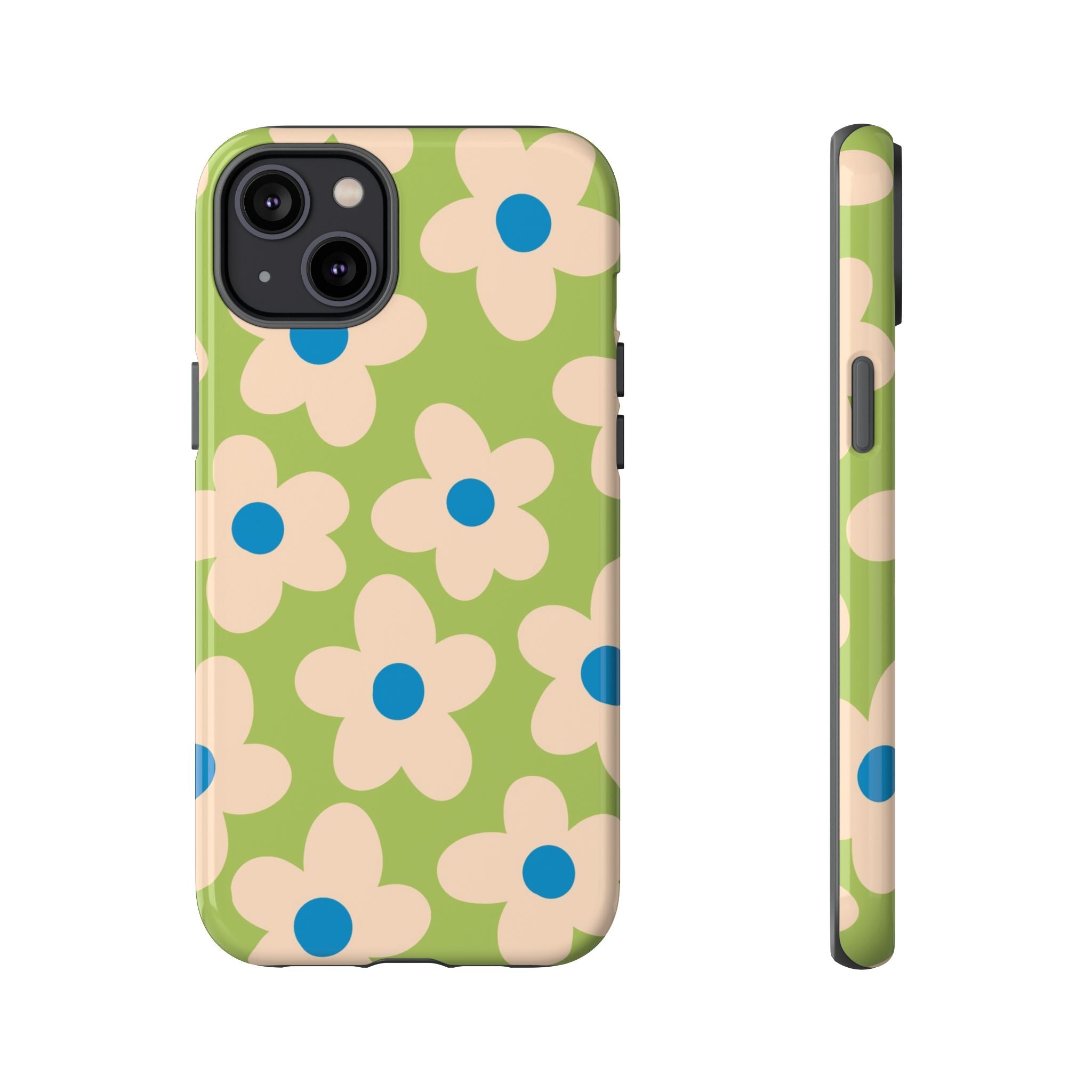 Cute Pastel Floral Phone Case in Sage Green