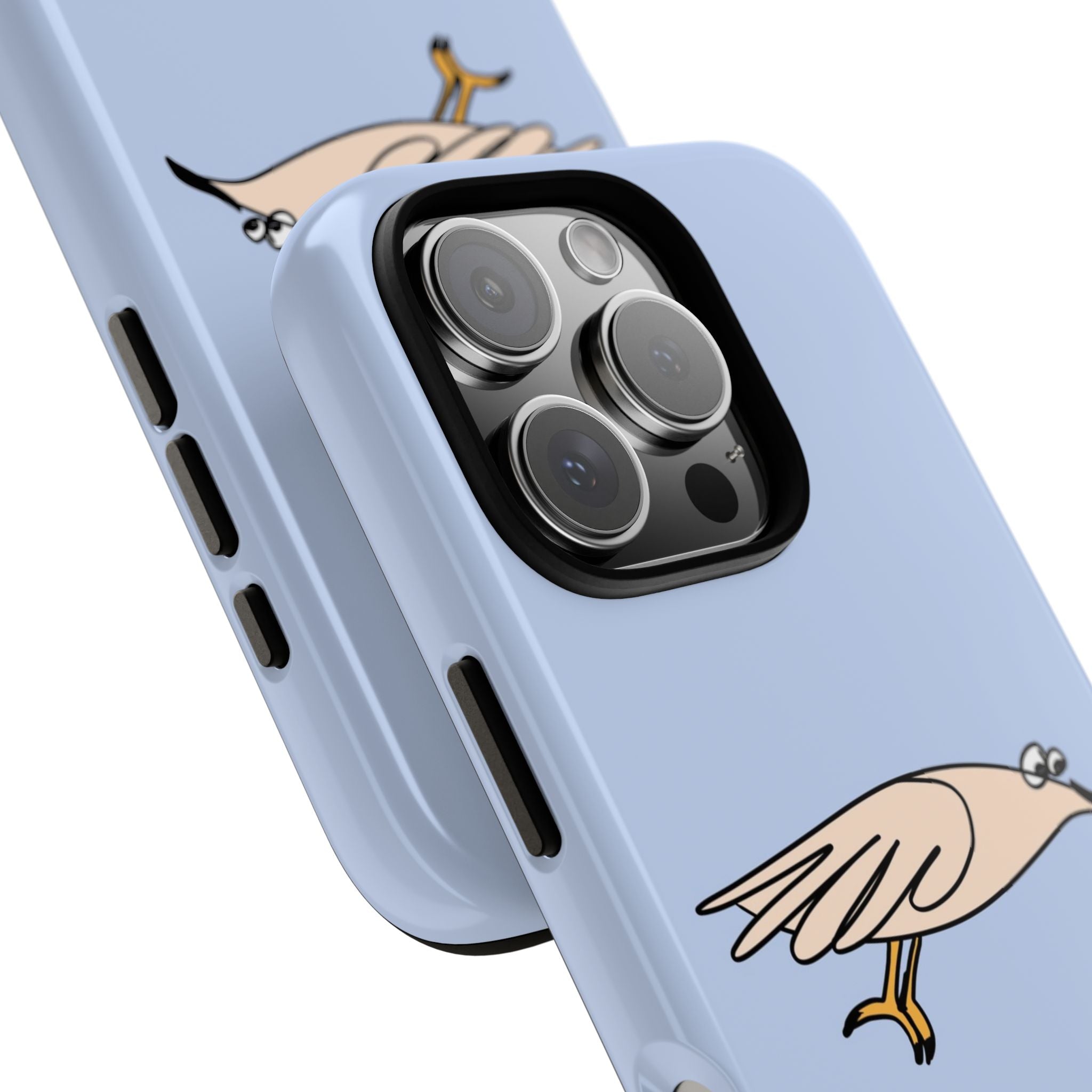 Curious Bird Light Blue Phone Case