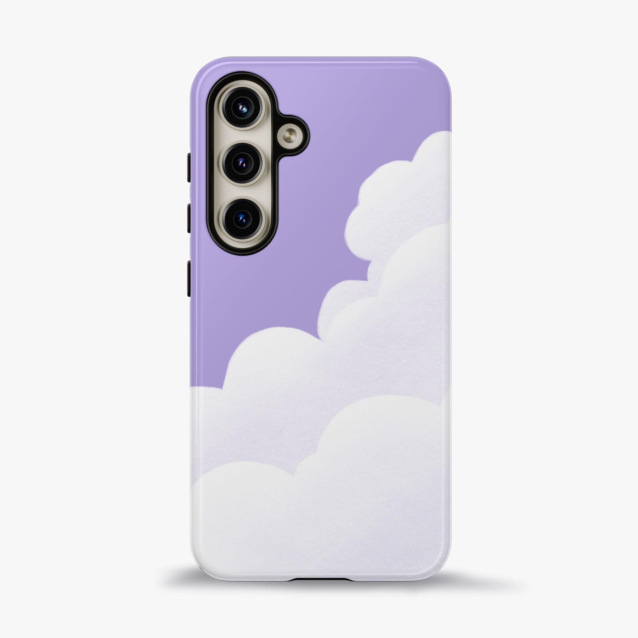Fluffy Clouds in Pastel Purple Sky Phone Case