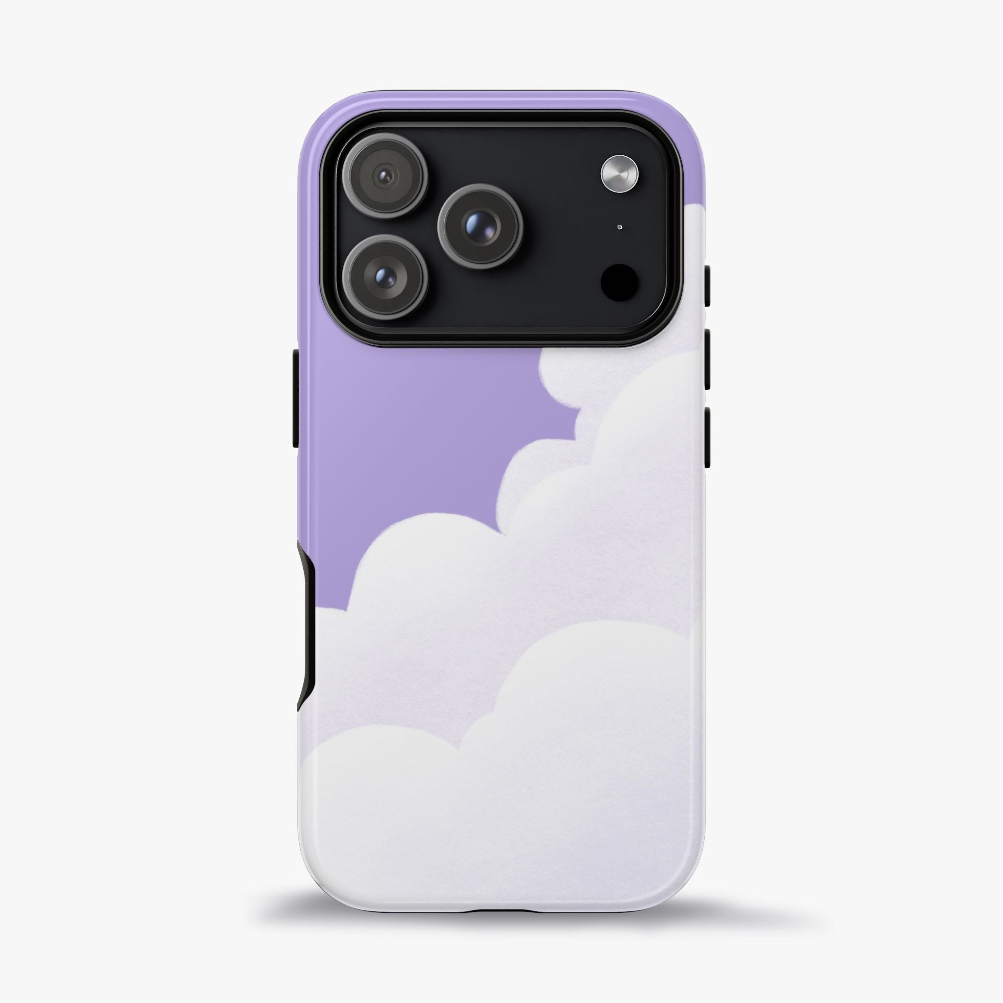 Fluffy Clouds in Pastel Purple Sky Phone Case