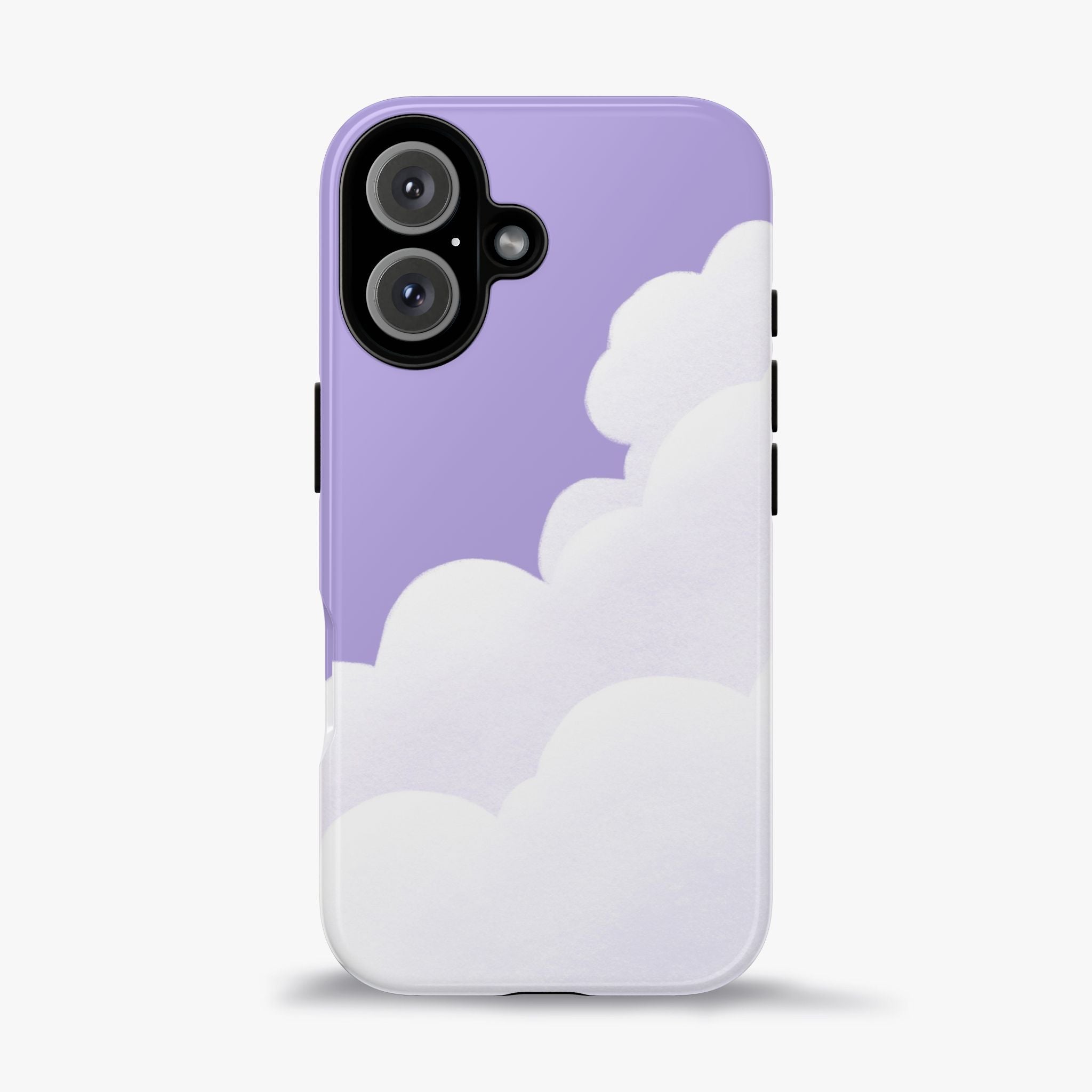 Fluffy Clouds in Pastel Purple Sky Phone Case