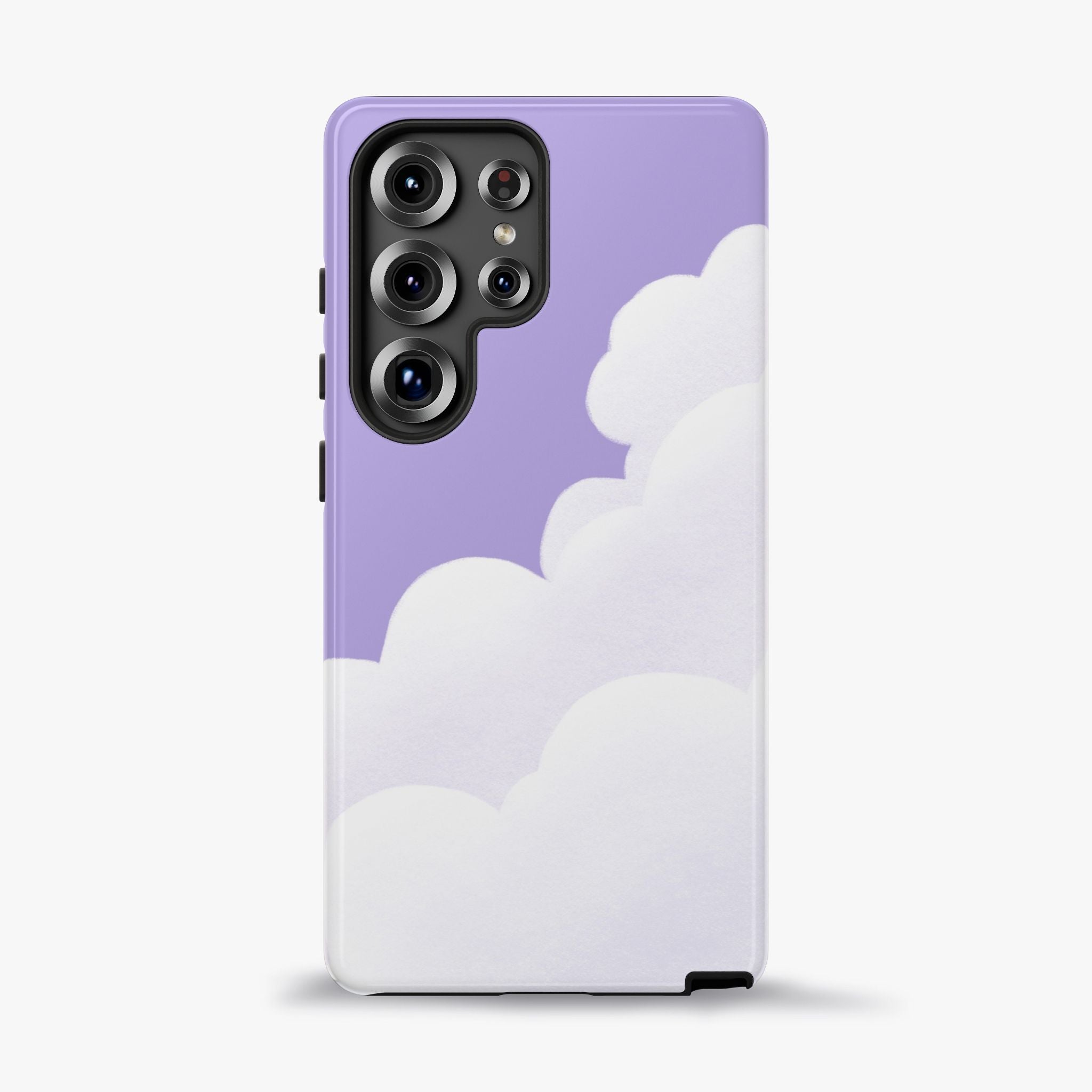 Fluffy Clouds in Pastel Purple Sky Phone Case