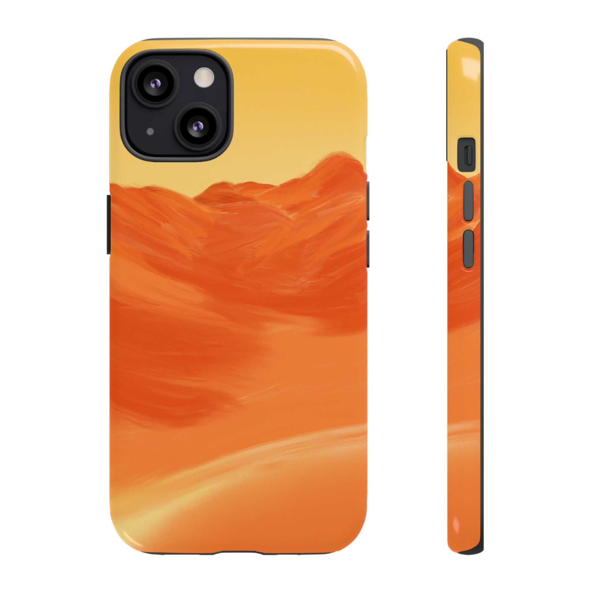 Orange Mountain Illustration Phone Case
