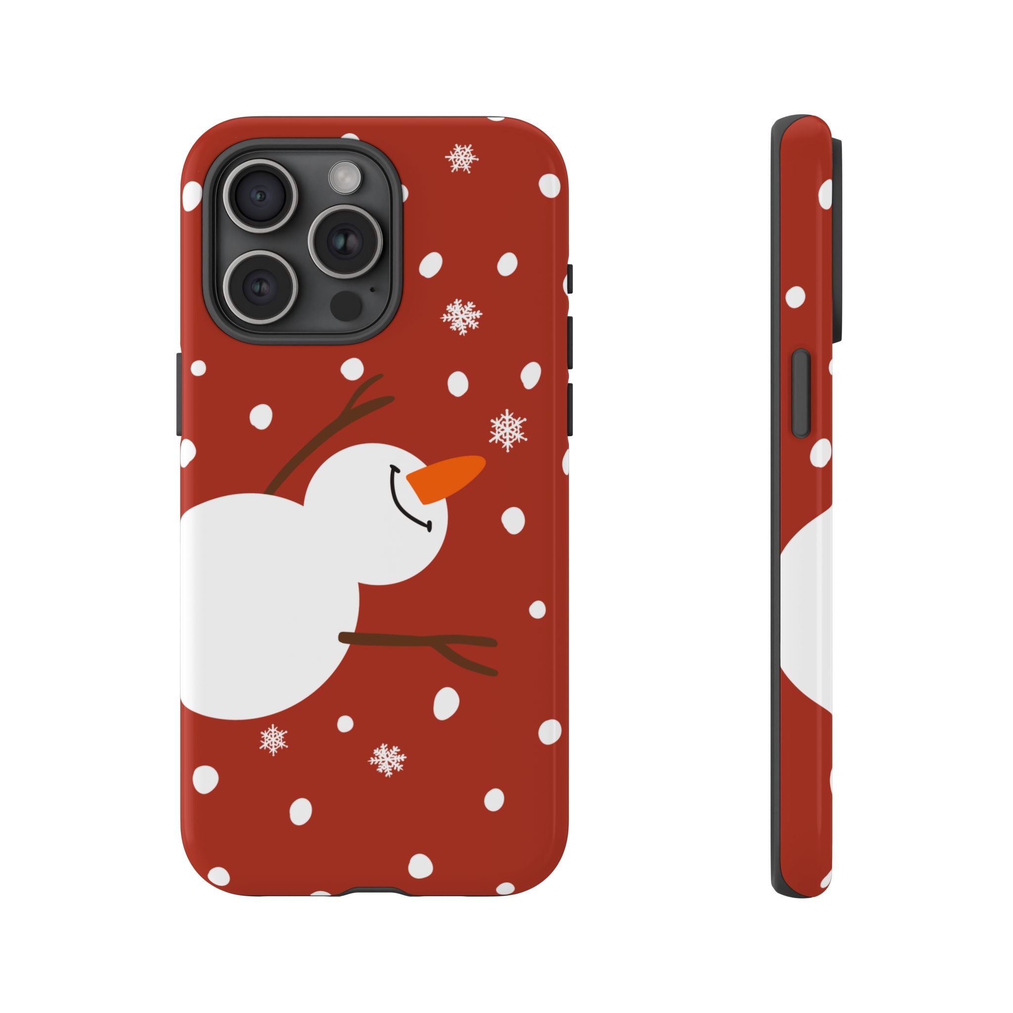 Snowman Flying By Phone Case: Red