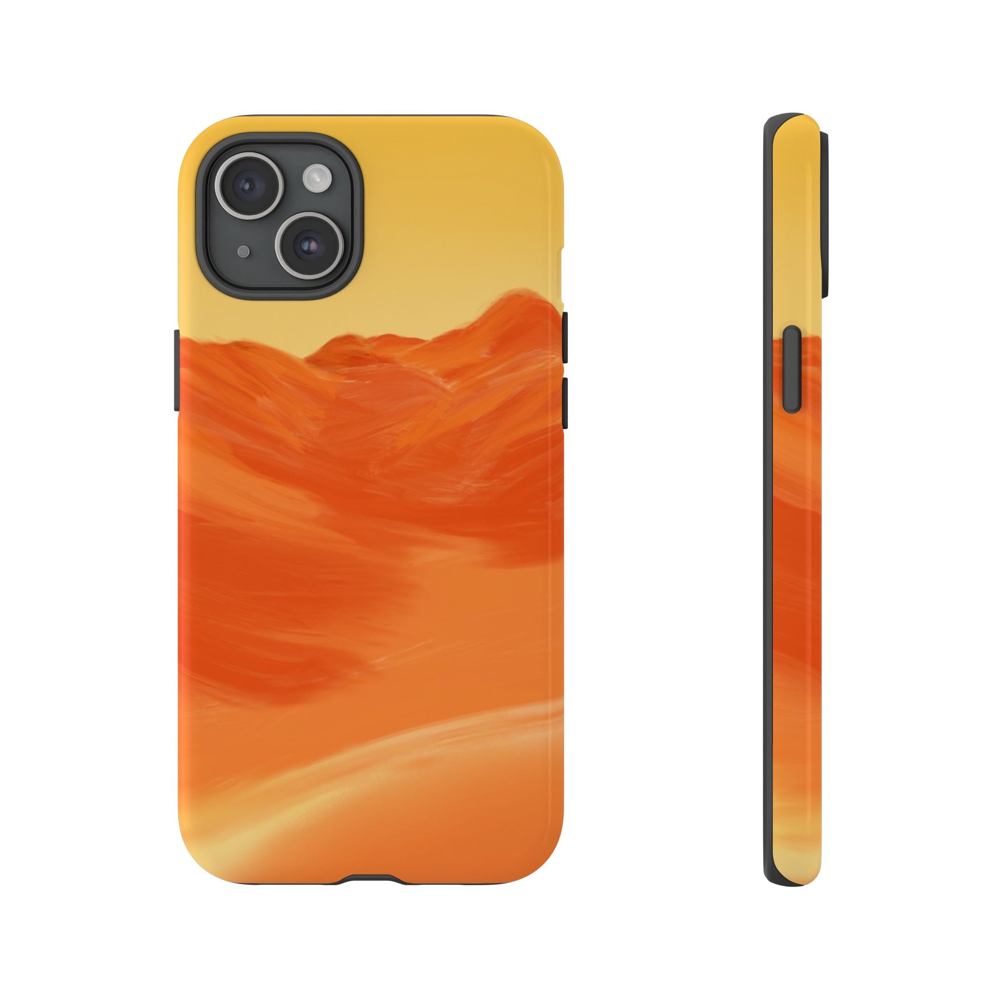 Orange Mountain Illustration Phone Case