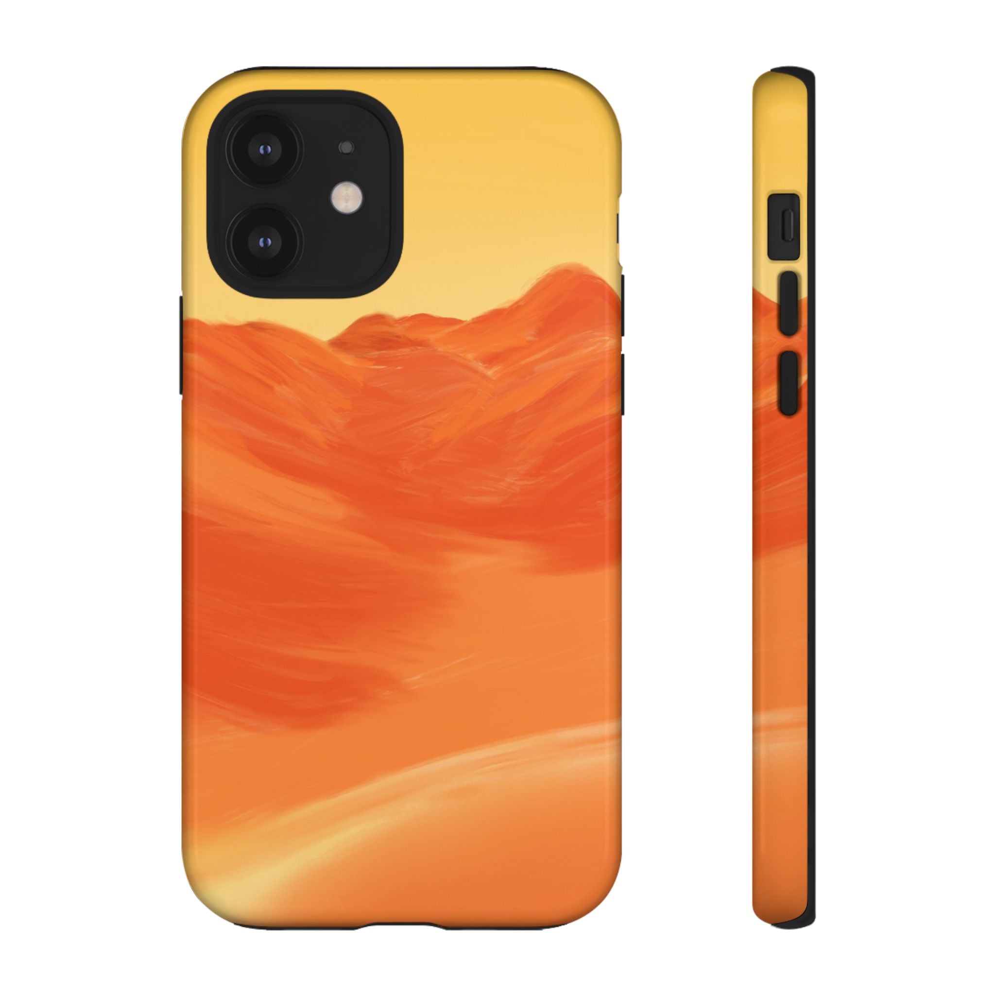 Orange Mountain Illustration Phone Case