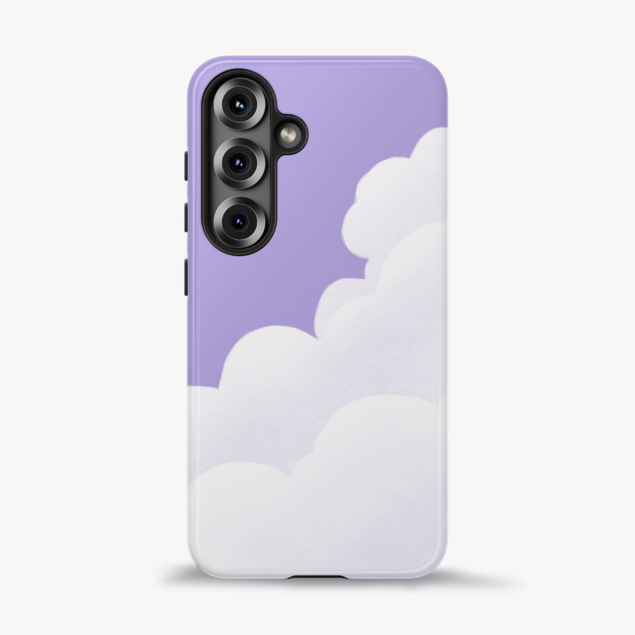 Fluffy Clouds in Pastel Purple Sky Phone Case