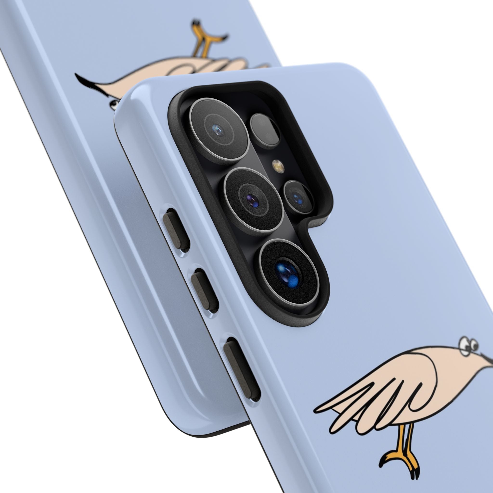 Curious Bird Light Blue Phone Case