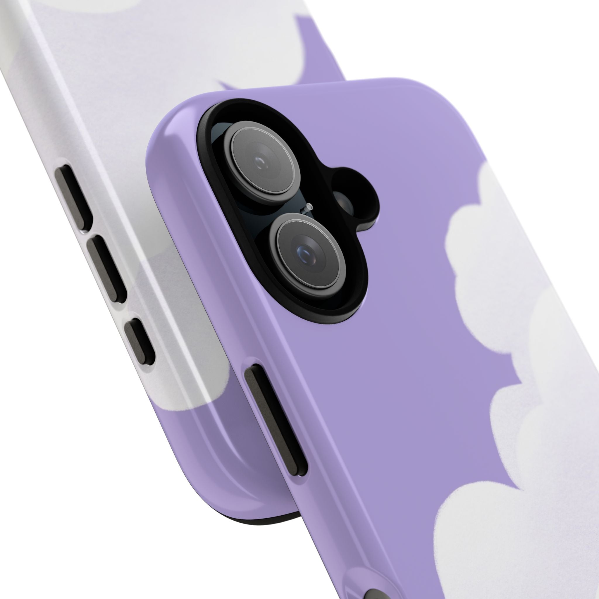 Fluffy Clouds in Pastel Purple Sky Phone Case