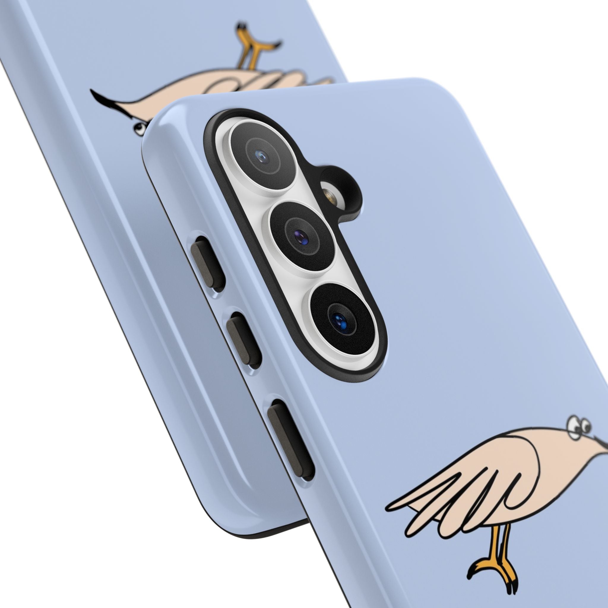 Curious Bird Light Blue Phone Case