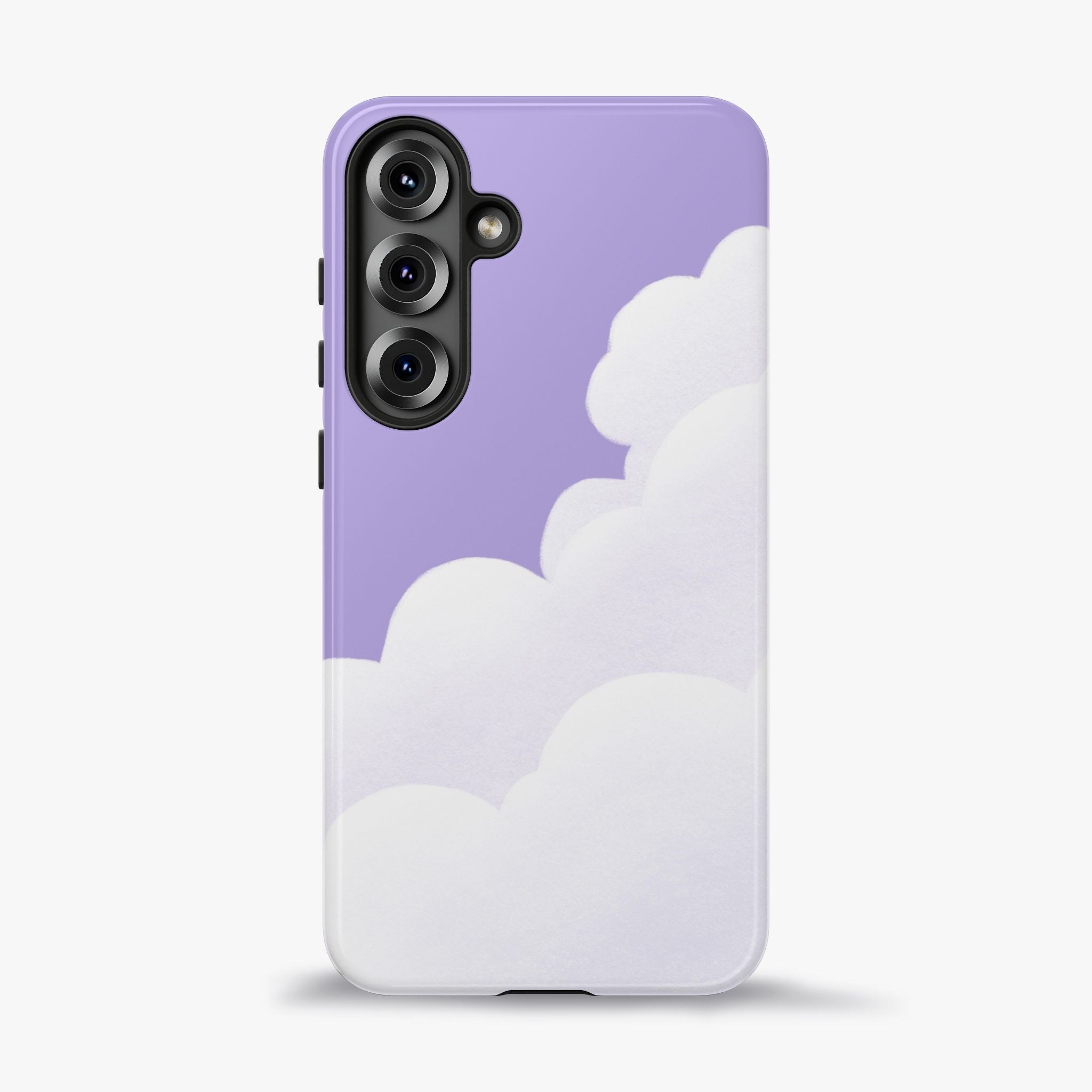 Fluffy Clouds in Pastel Purple Sky Phone Case