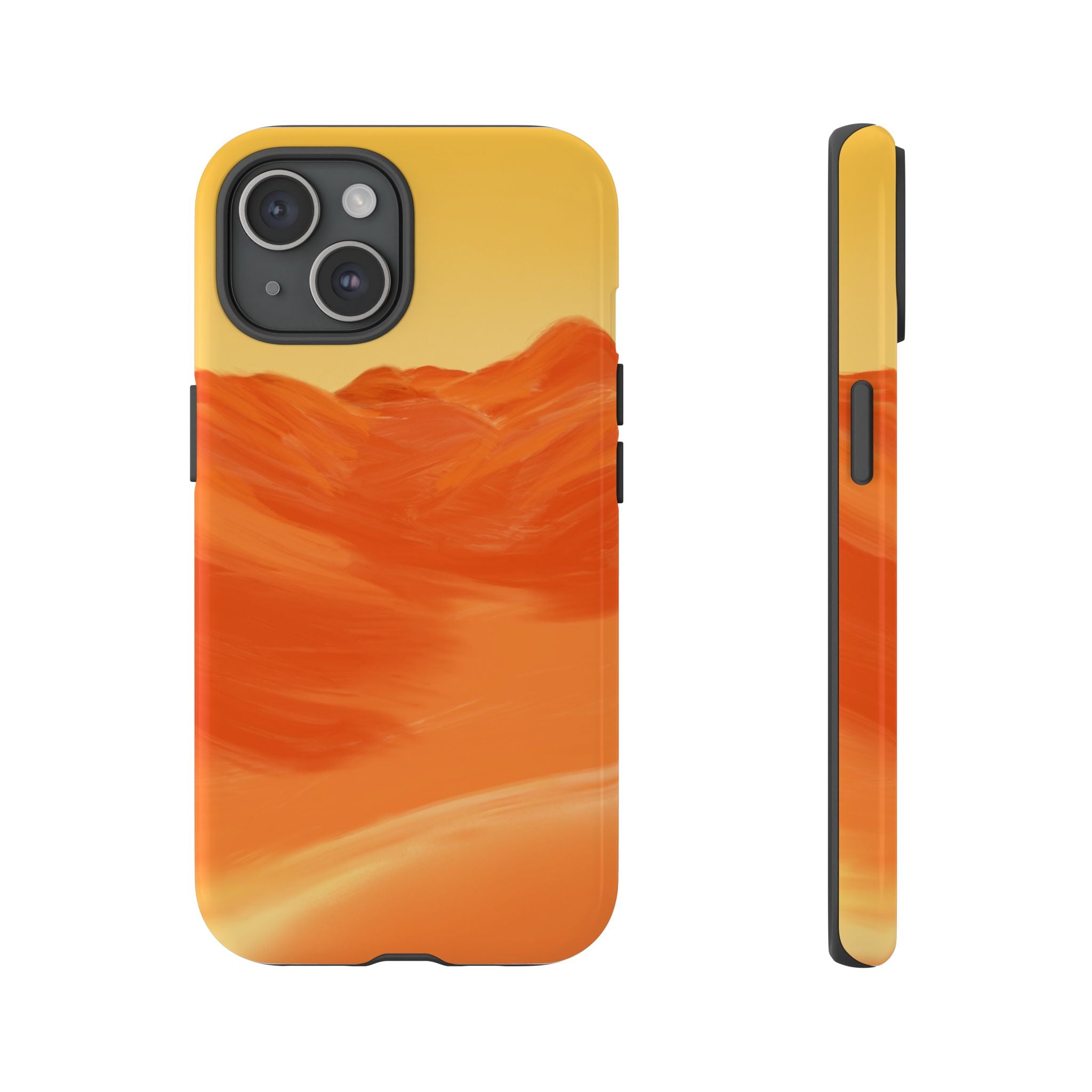 Orange Mountain Illustration Phone Case
