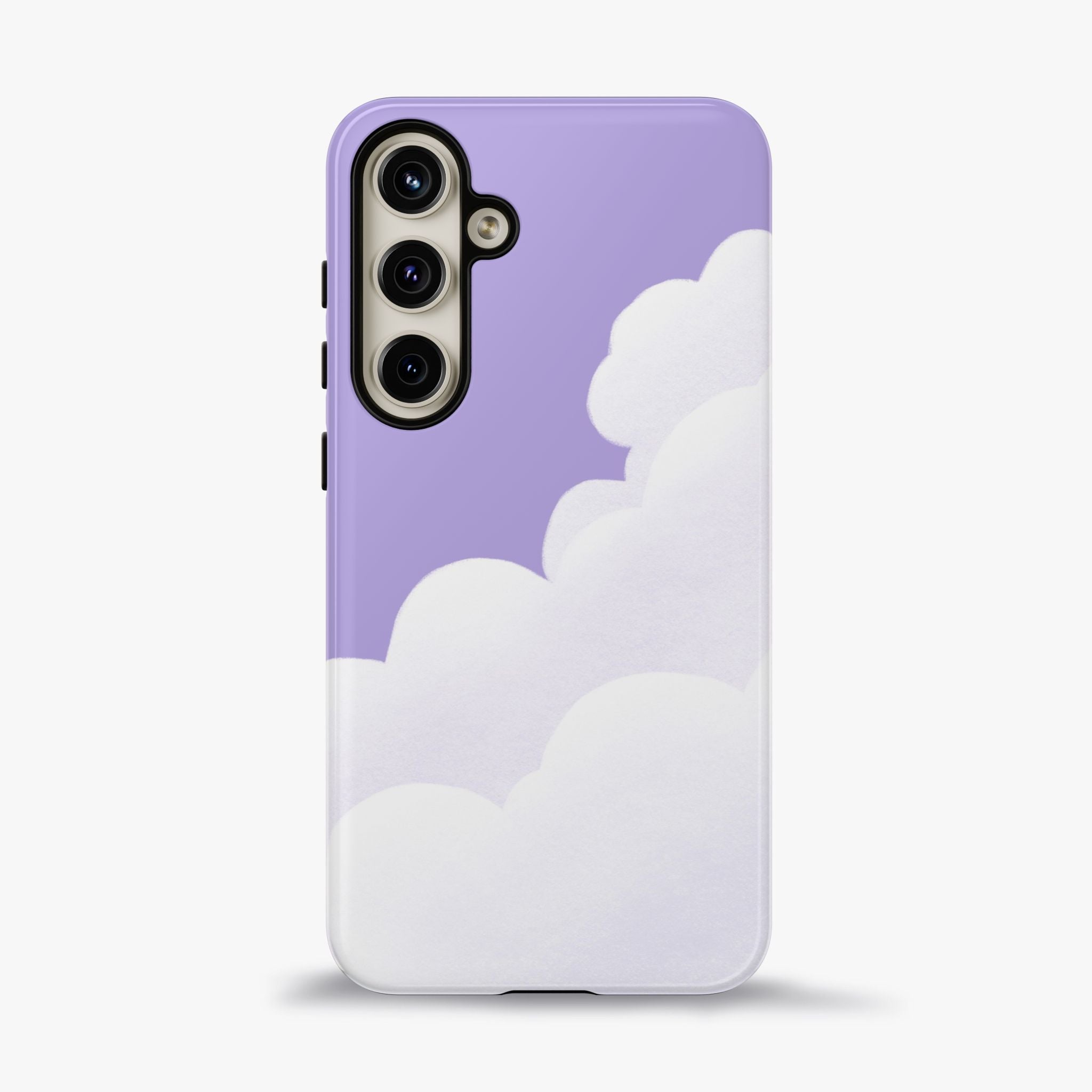 Fluffy Clouds in Pastel Purple Sky Phone Case