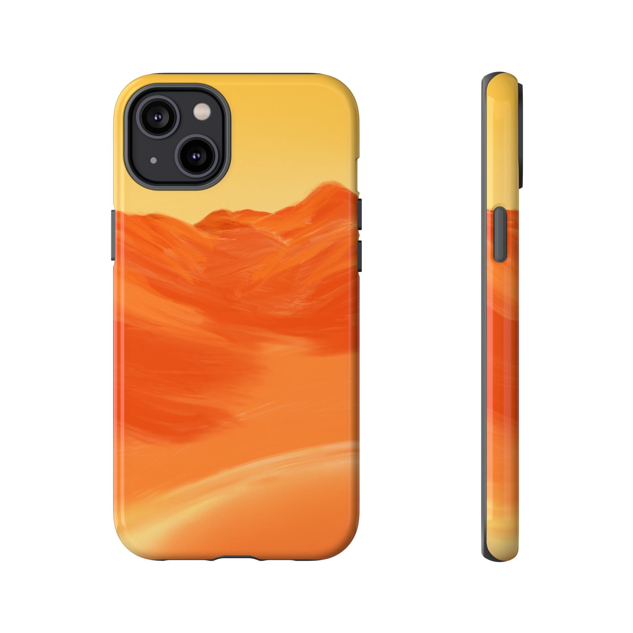 Orange Mountain Illustration Phone Case