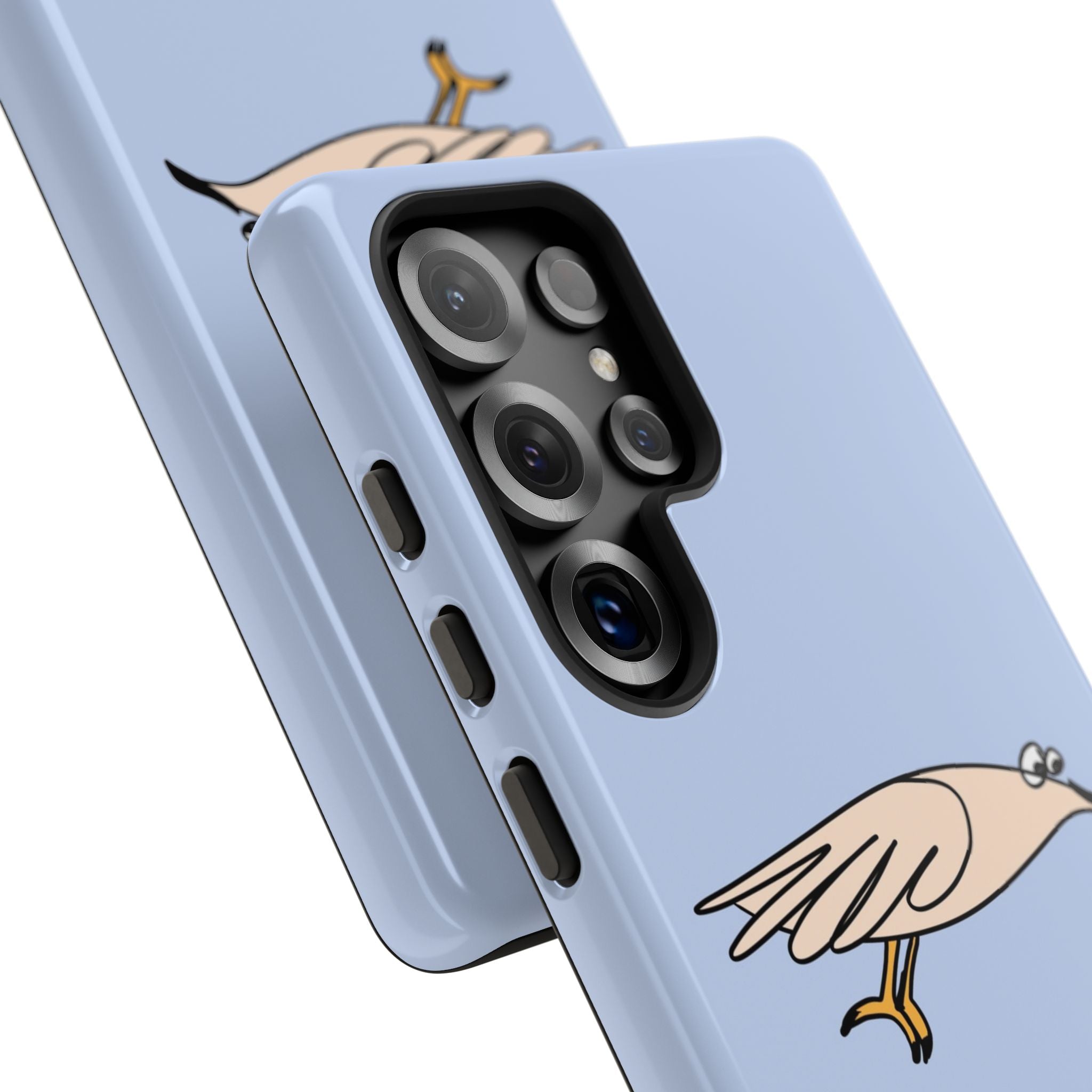 Curious Bird Light Blue Phone Case