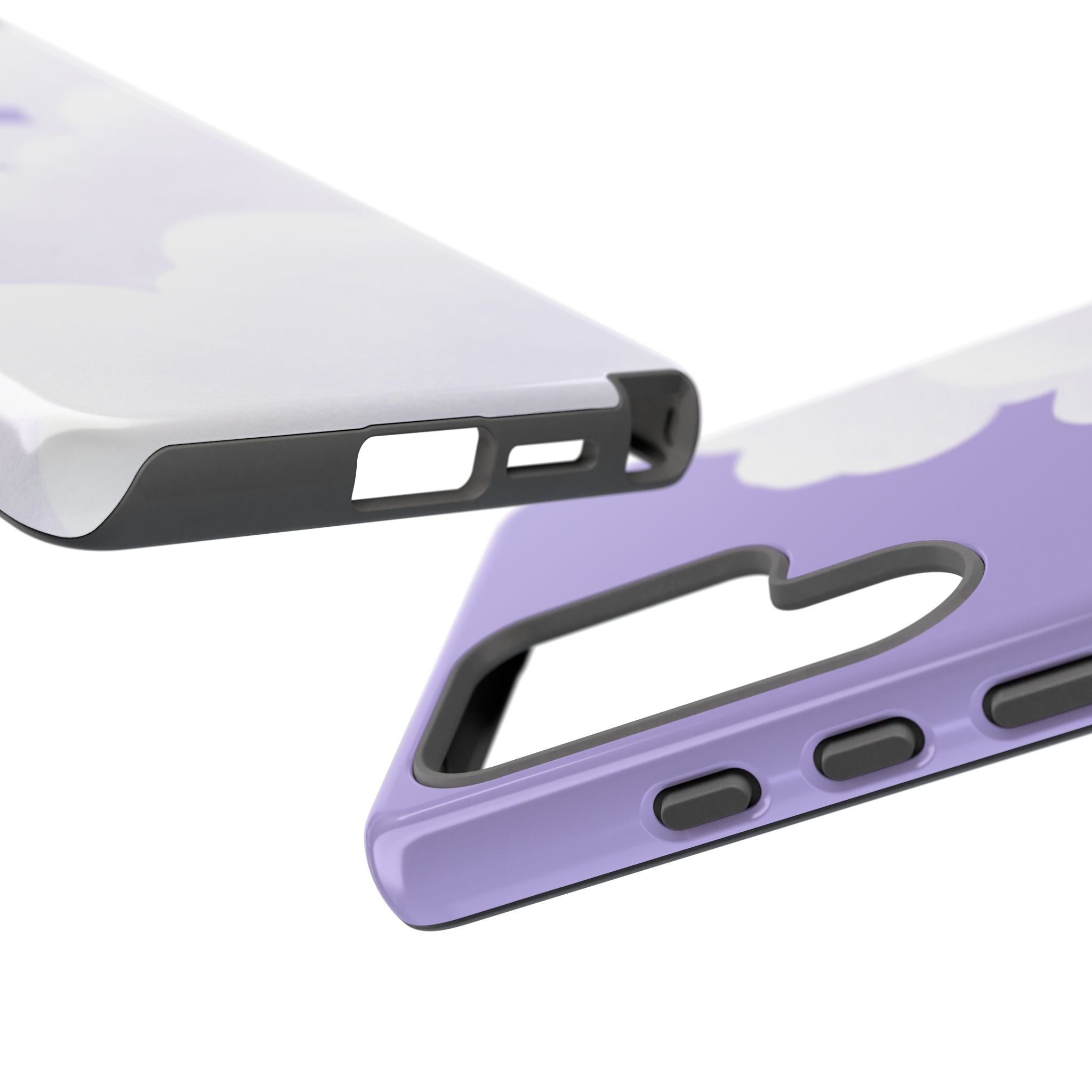 Fluffy Clouds in Pastel Purple Sky Phone Case
