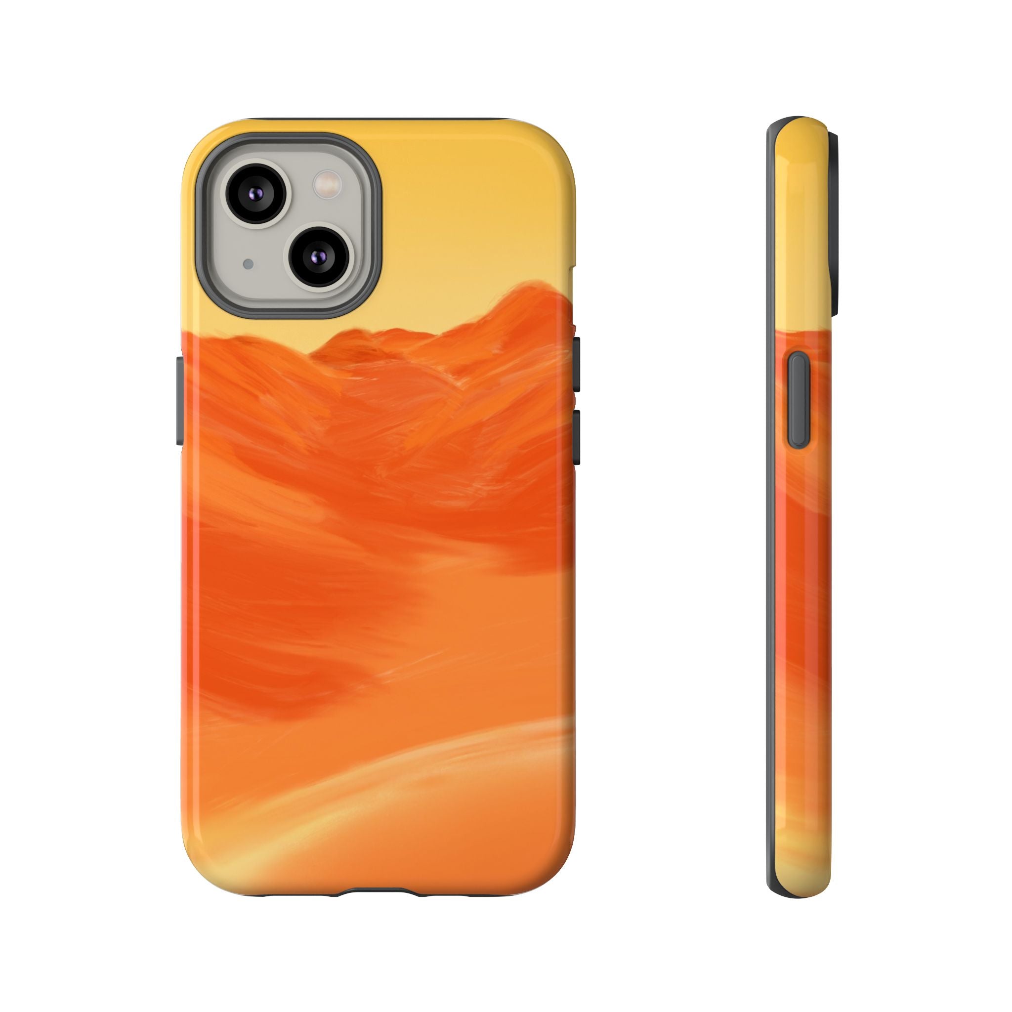 Orange Mountain Illustration Phone Case