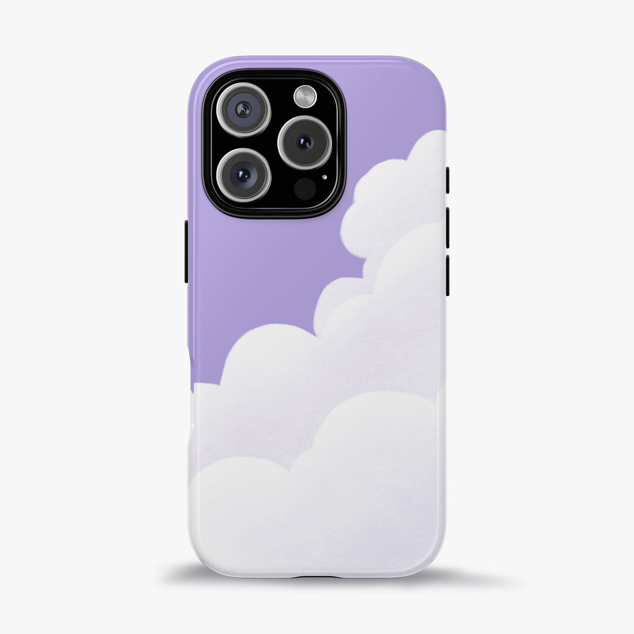 Fluffy Clouds in Pastel Purple Sky Phone Case