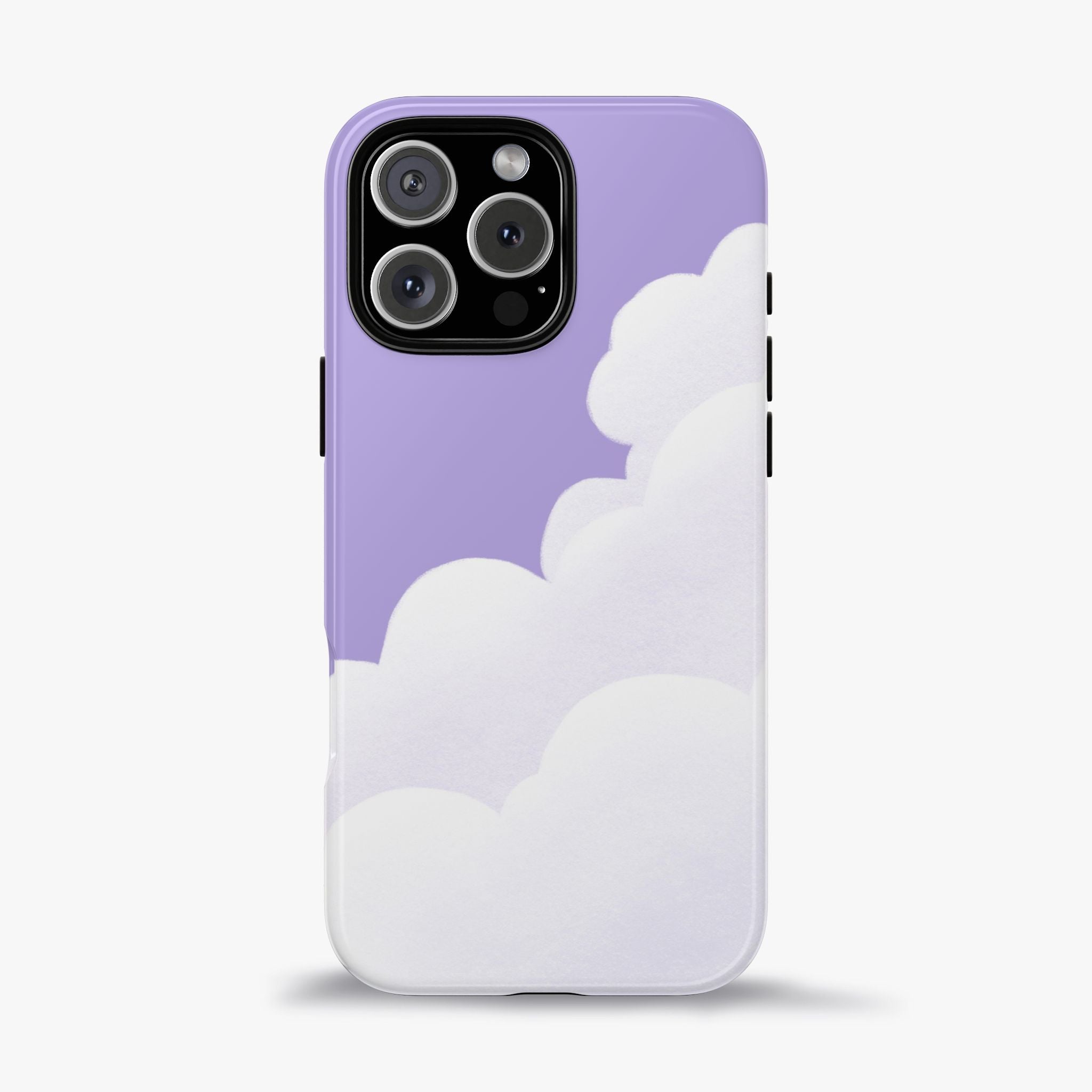 Fluffy Clouds in Pastel Purple Sky Phone Case