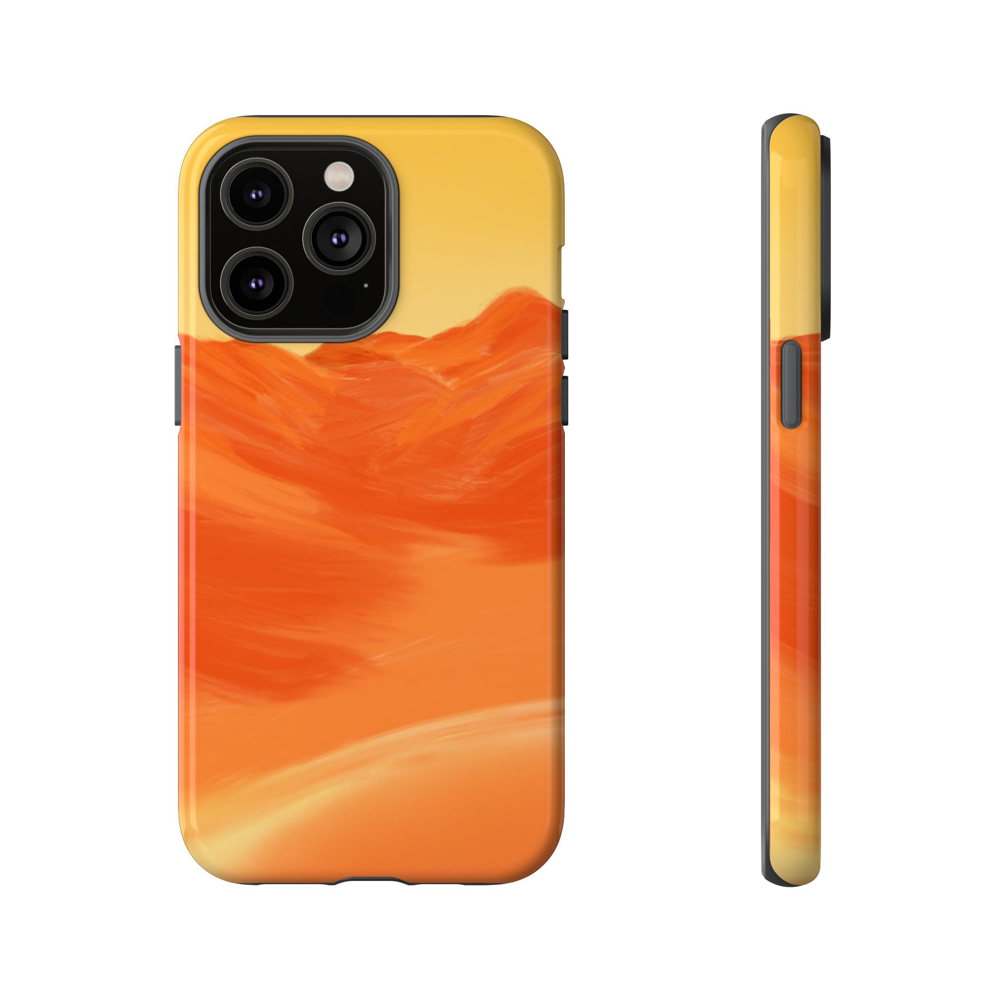Orange Mountain Illustration Phone Case