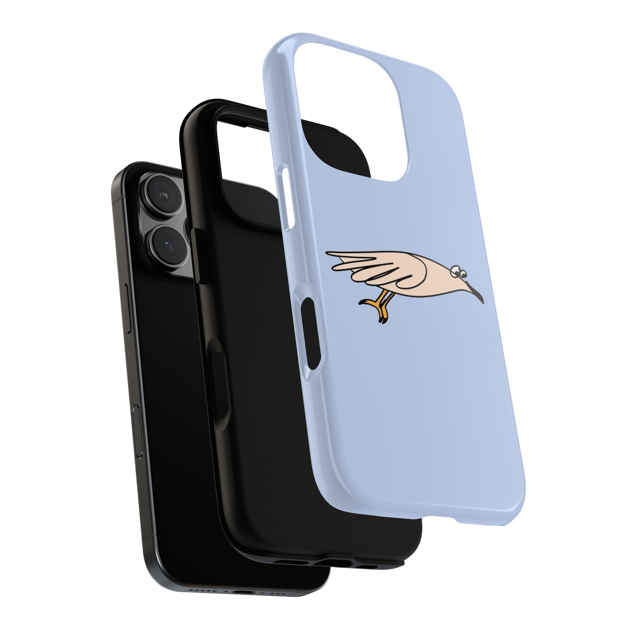 Curious Bird Light Blue Phone Case