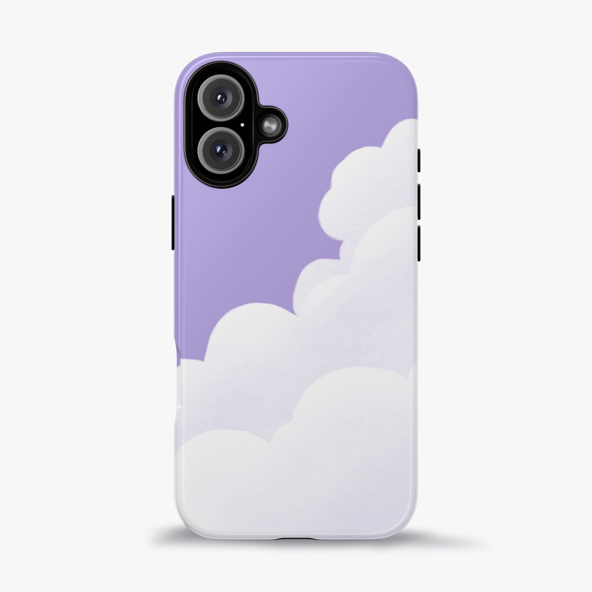 Fluffy Clouds in Pastel Purple Sky Phone Case