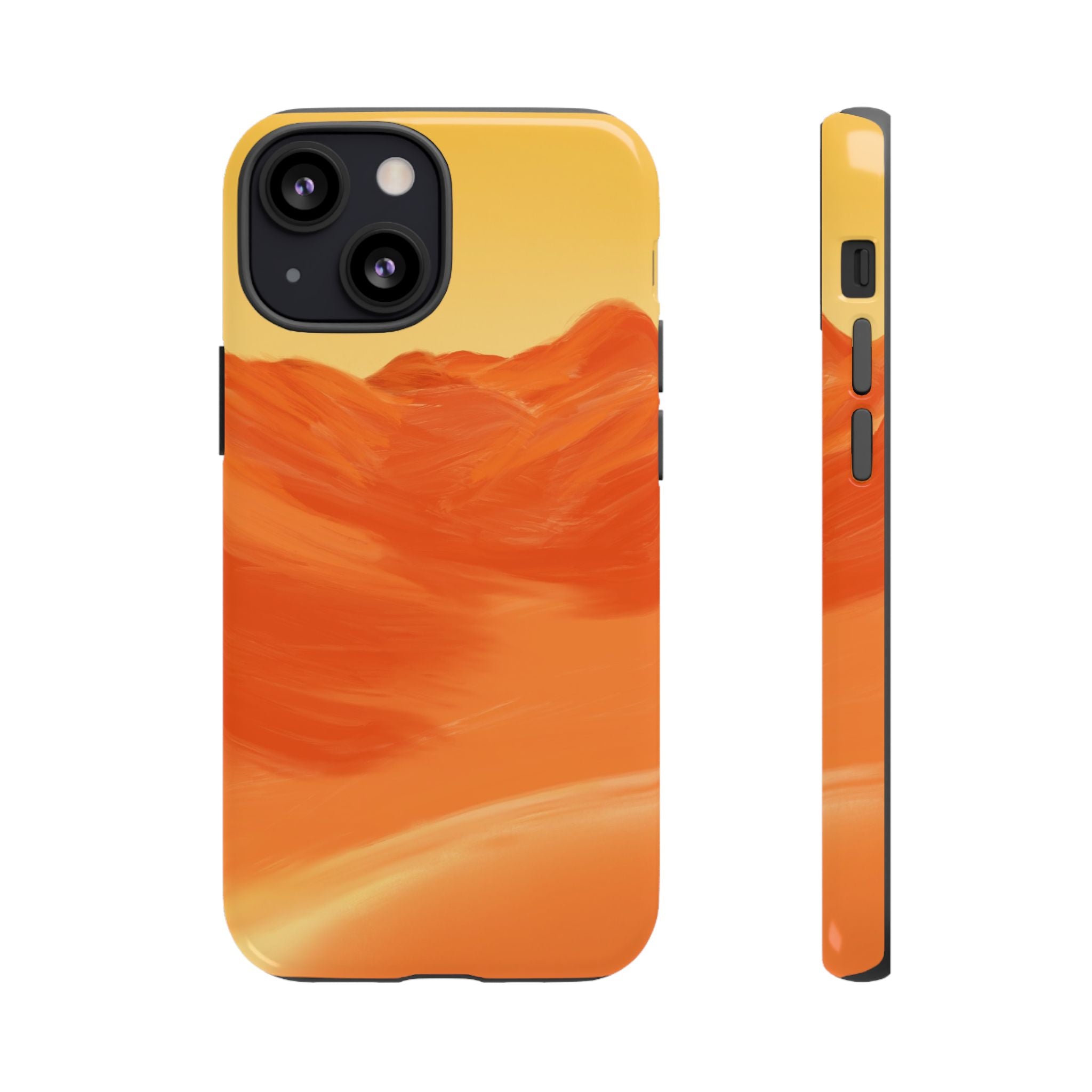 Orange Mountain Illustration Phone Case